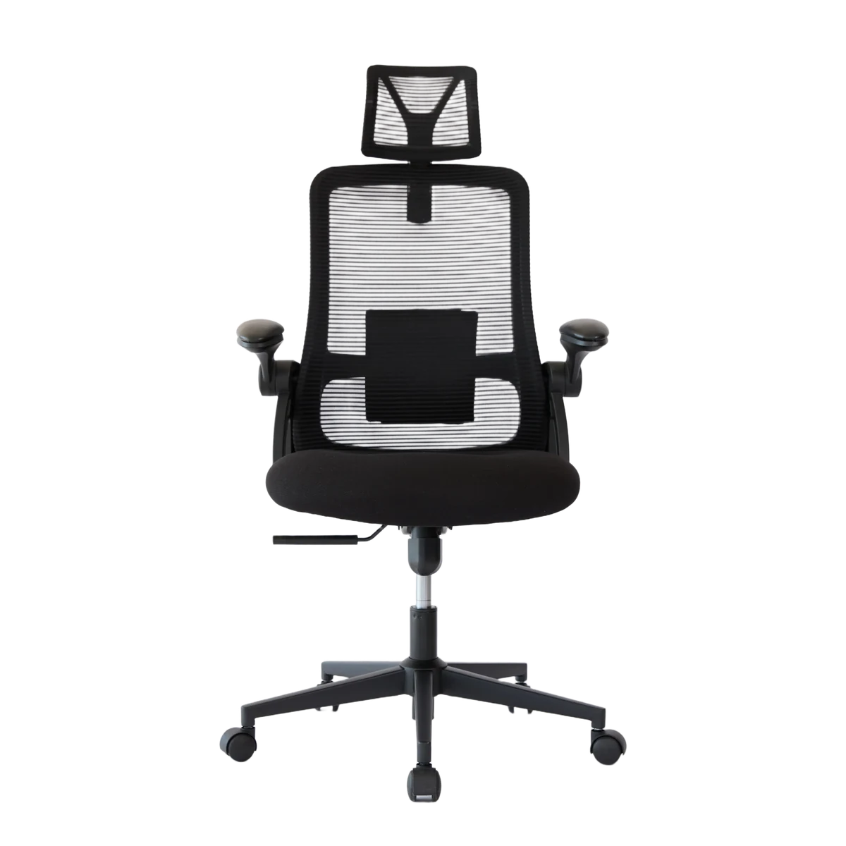 CAPTAIN ergonomic chair in black, front view