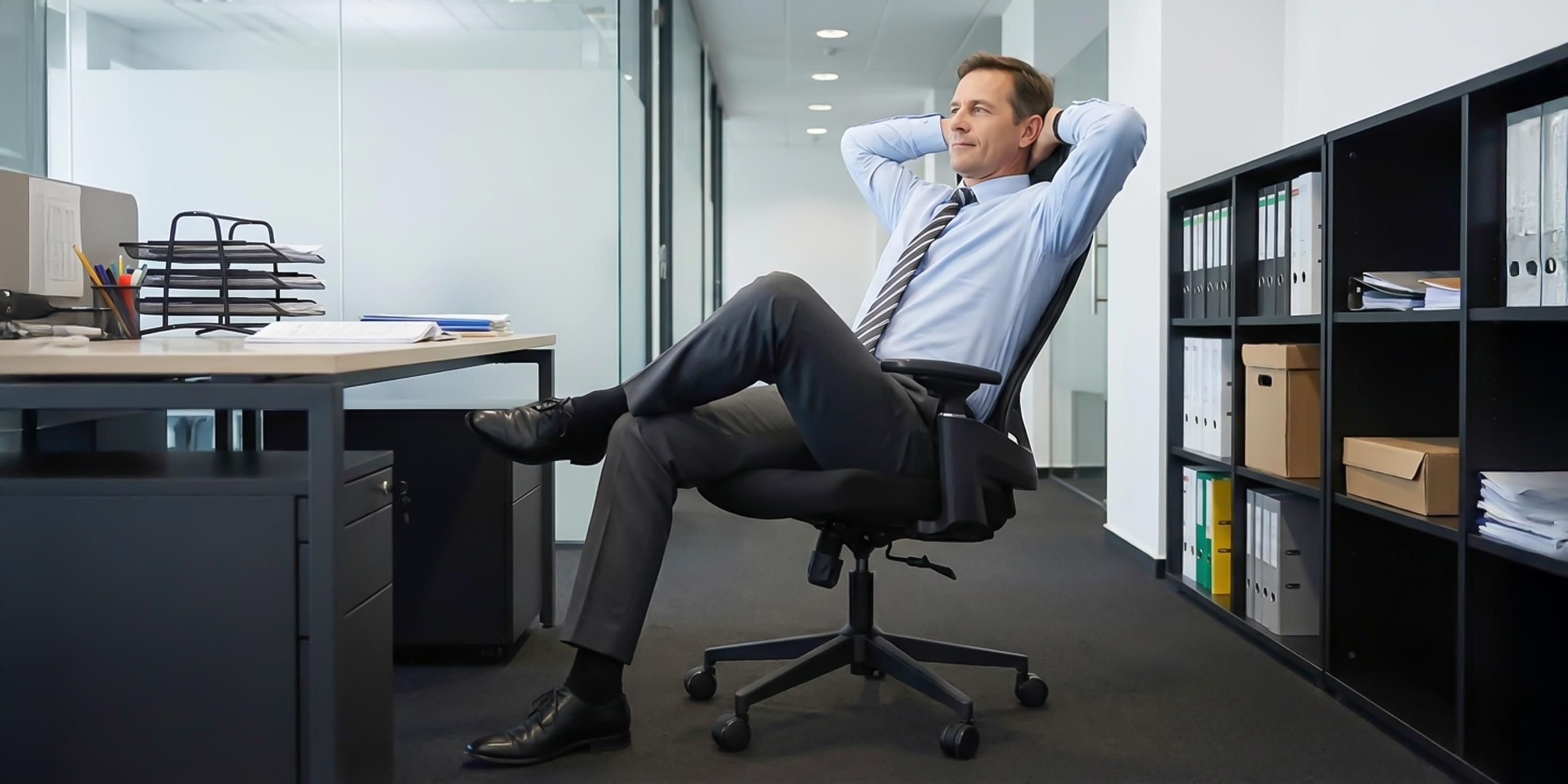 A person using AVALON in a reclined working position