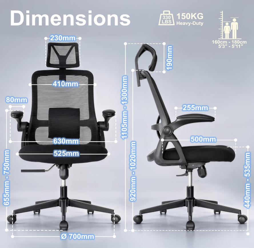 CAPTAIN chair dimensions artwork