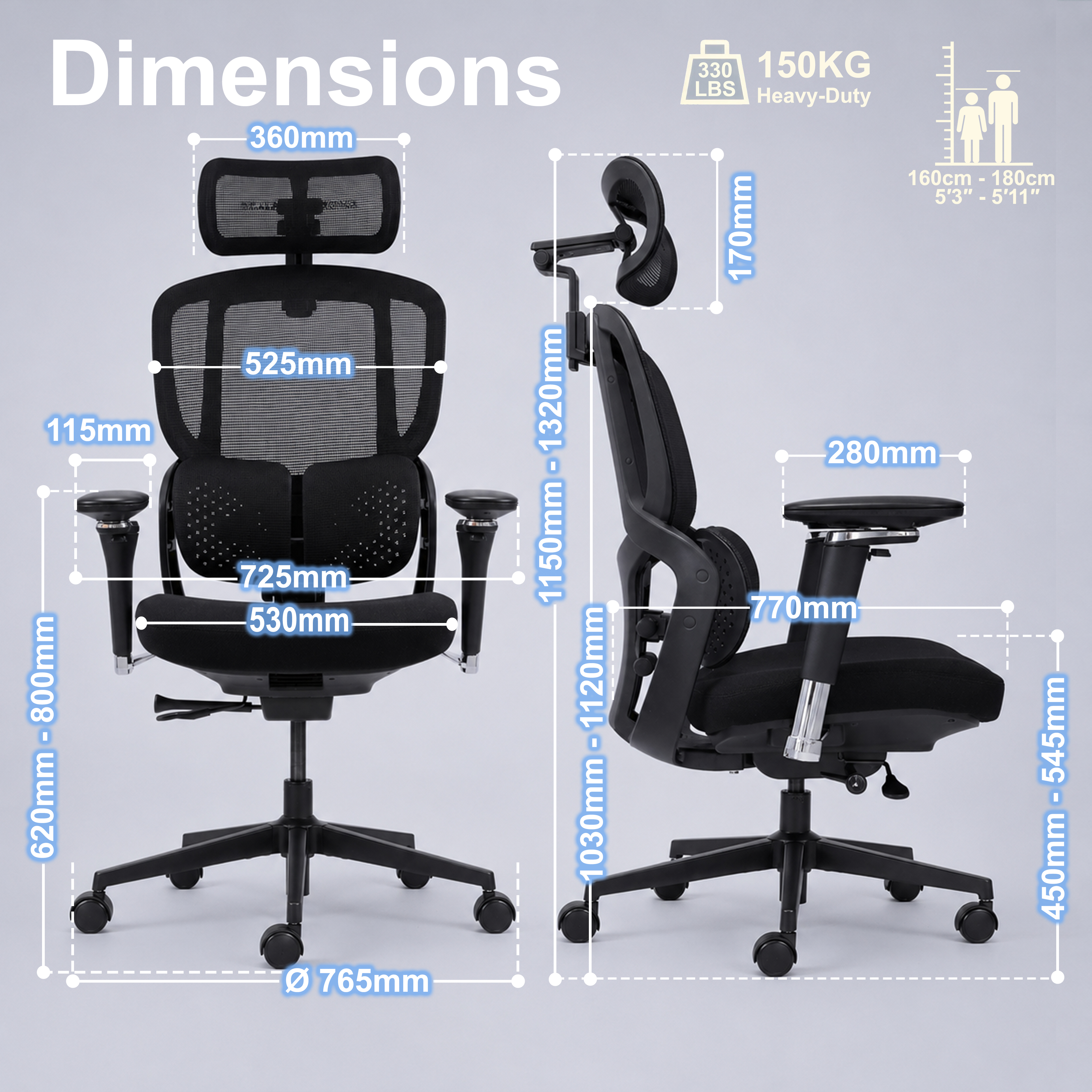 DRAKARA chair dimensions artwork